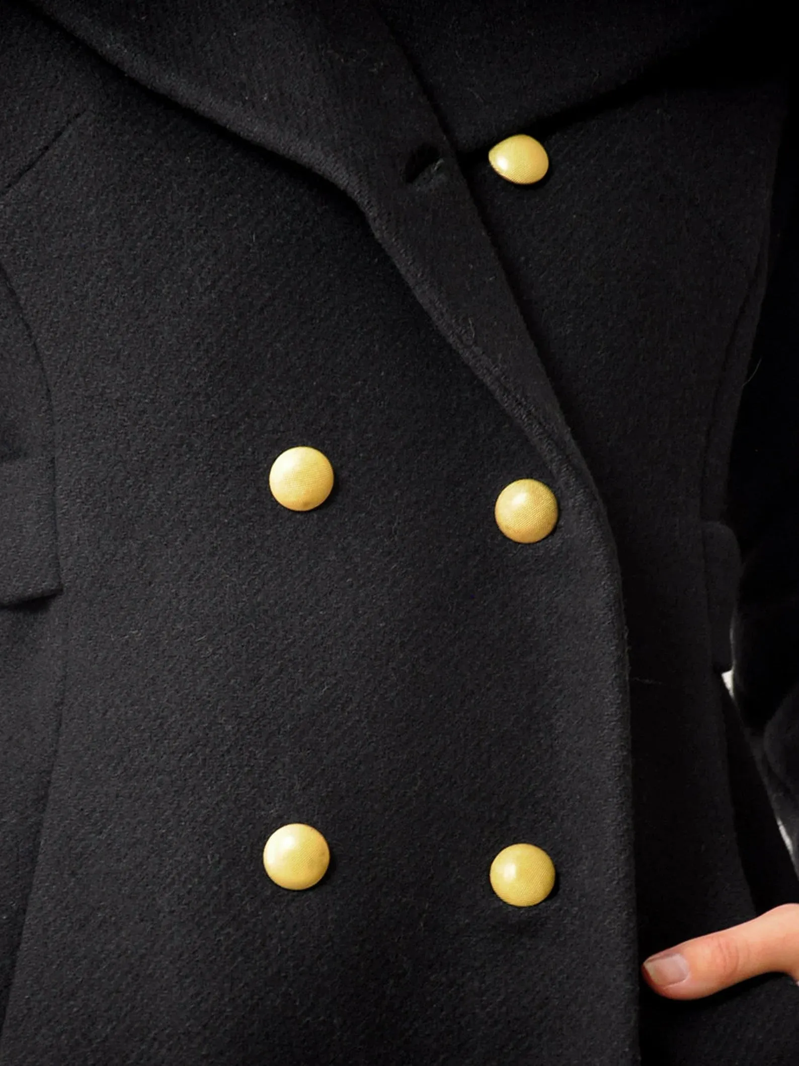 1960's Black Wool Peacoat