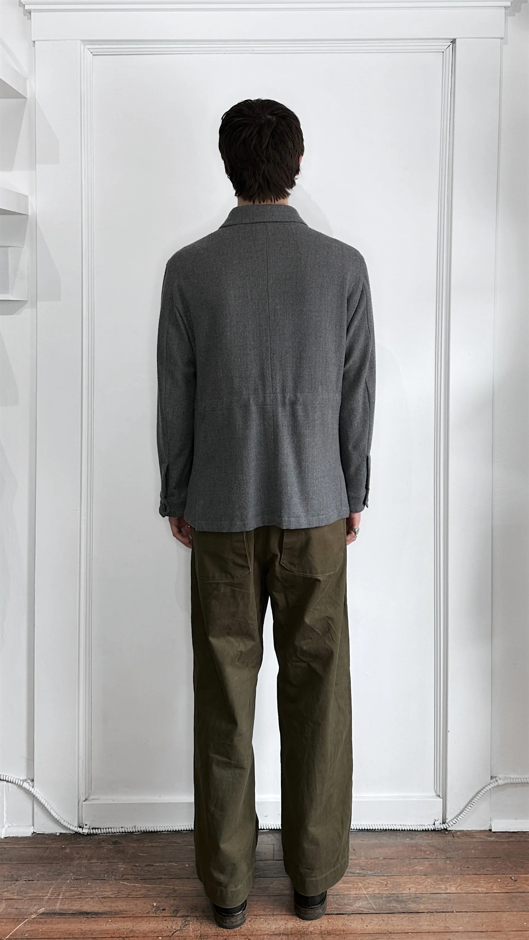 Atelier Munro Grey Wool Cashmere Blend Unlined Shacket Large