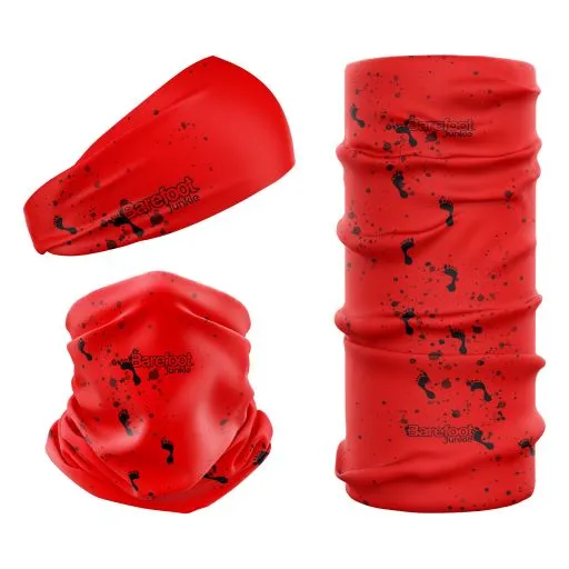 Barefoot Junkie Seamless Mulifunctional Scarf Red Black