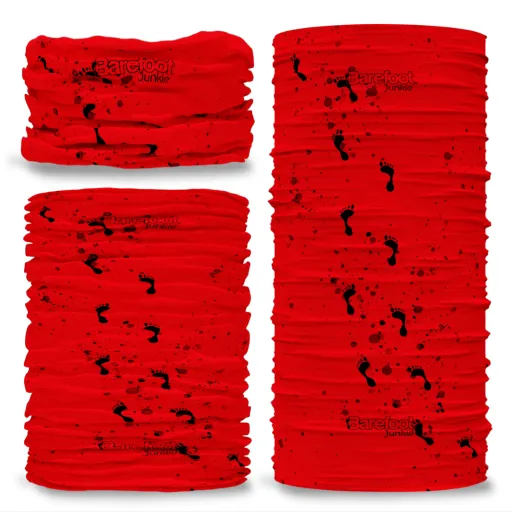 Barefoot Junkie Seamless Mulifunctional Scarf Red Black