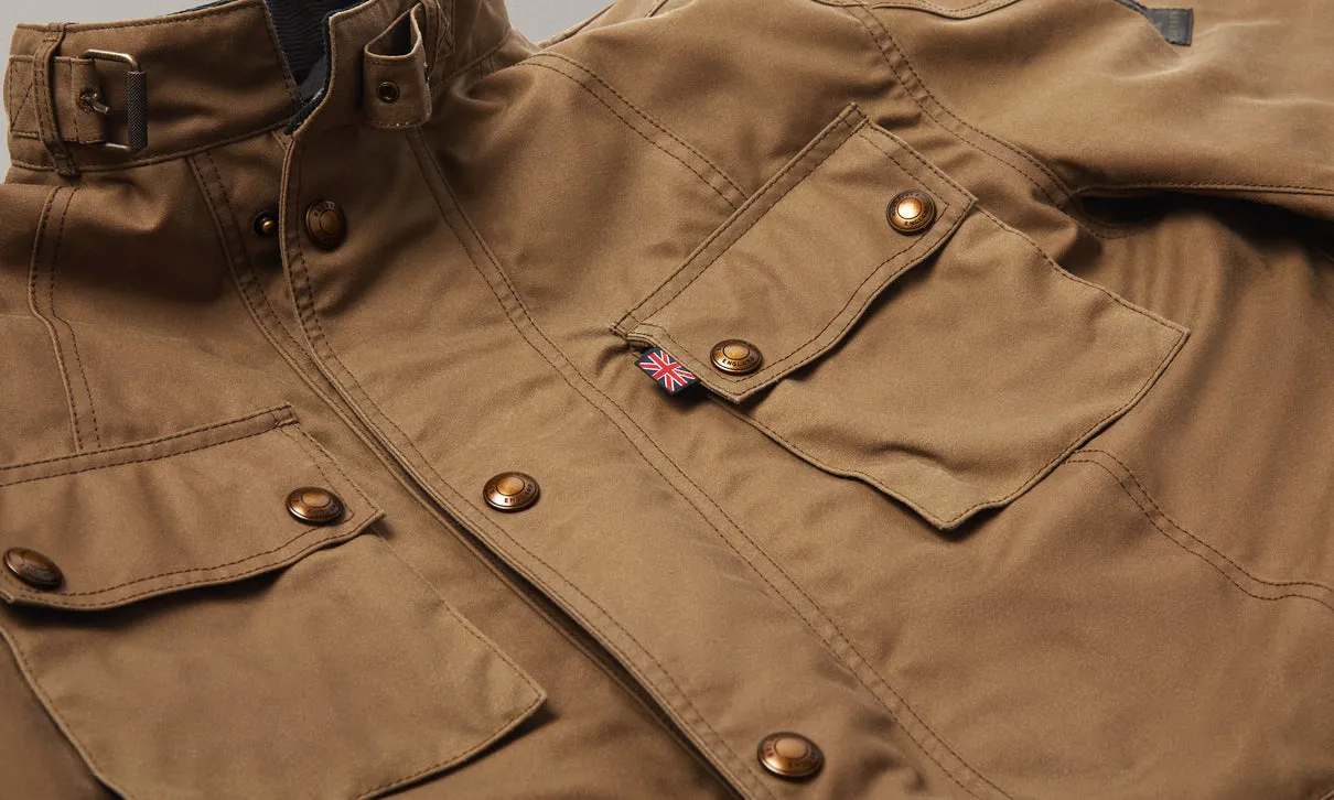 BELSTAFF CROSBY WAXED COTTON MOTORCYCLE JACKET - SAND