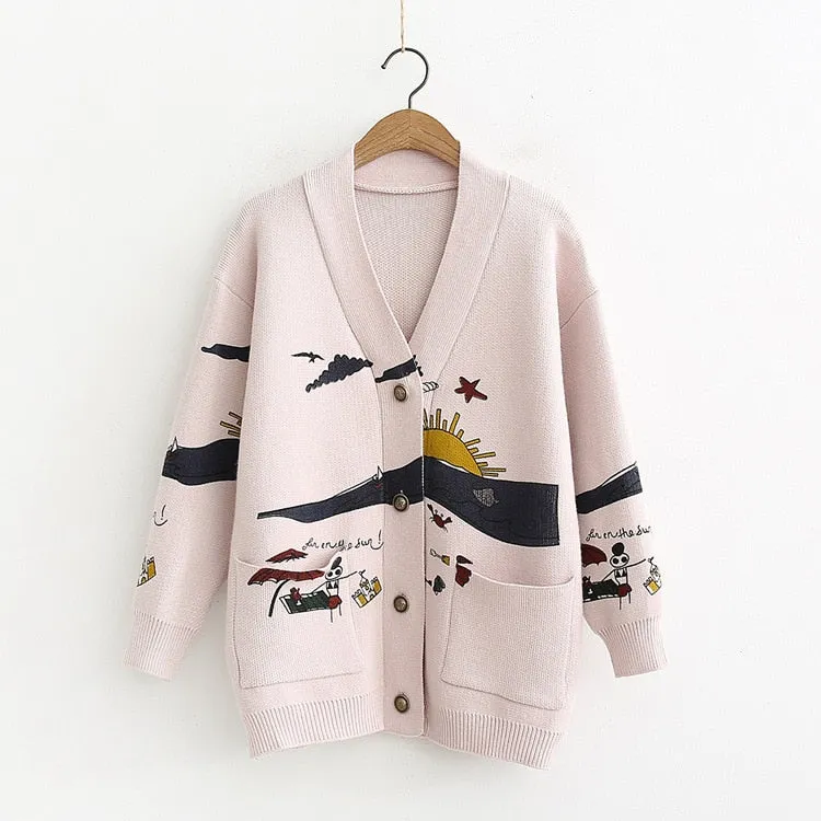 Cardigan d'Hiver imprimé