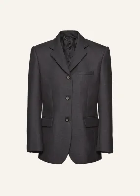 Cashmere blend boxy oversized blazer in grey