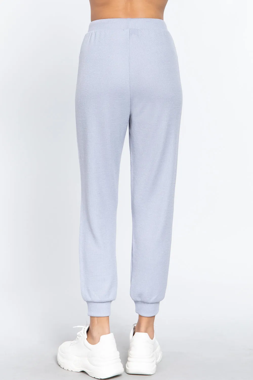 Comfy Waist String Detail Hacci Jogger Pants