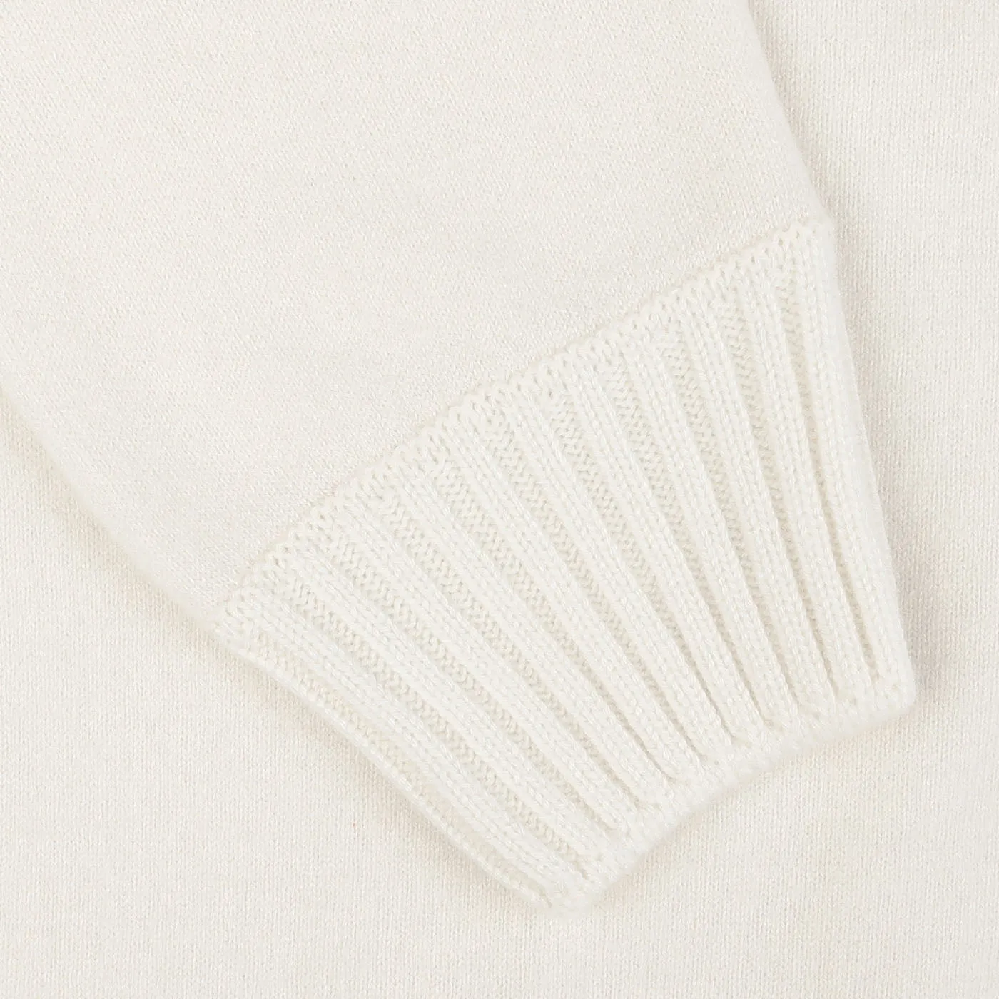 Cream Felted Cashmere Zip Cardigan
