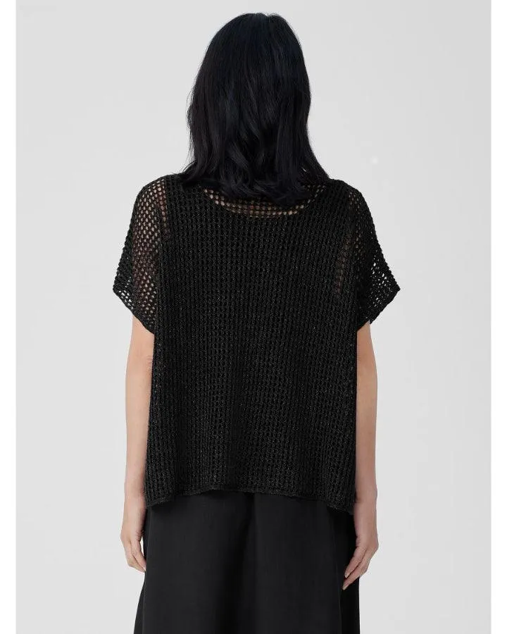 Eileen Fisher Organic Linen Délavé Bateau Neck Top