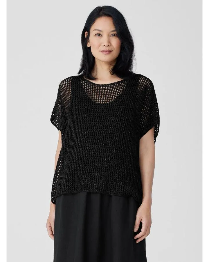 Eileen Fisher Organic Linen Délavé Bateau Neck Top