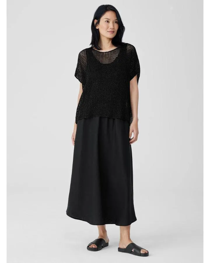 Eileen Fisher Organic Linen Délavé Bateau Neck Top