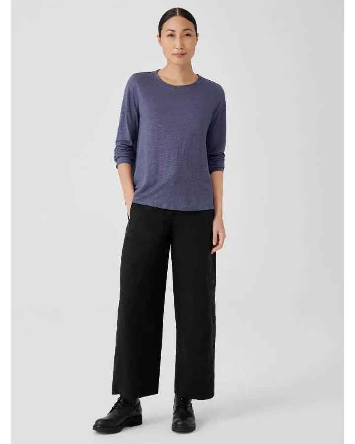 Eileen Fisher Organic Linen Jersey Long Sleeve Top