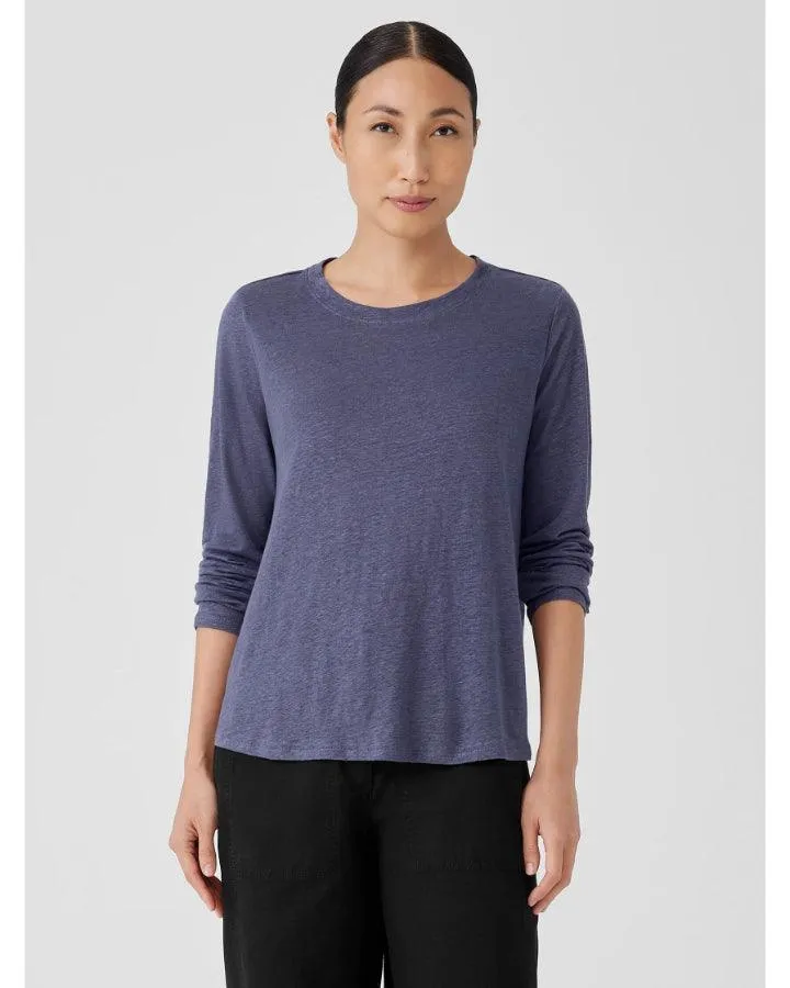 Eileen Fisher Organic Linen Jersey Long Sleeve Top