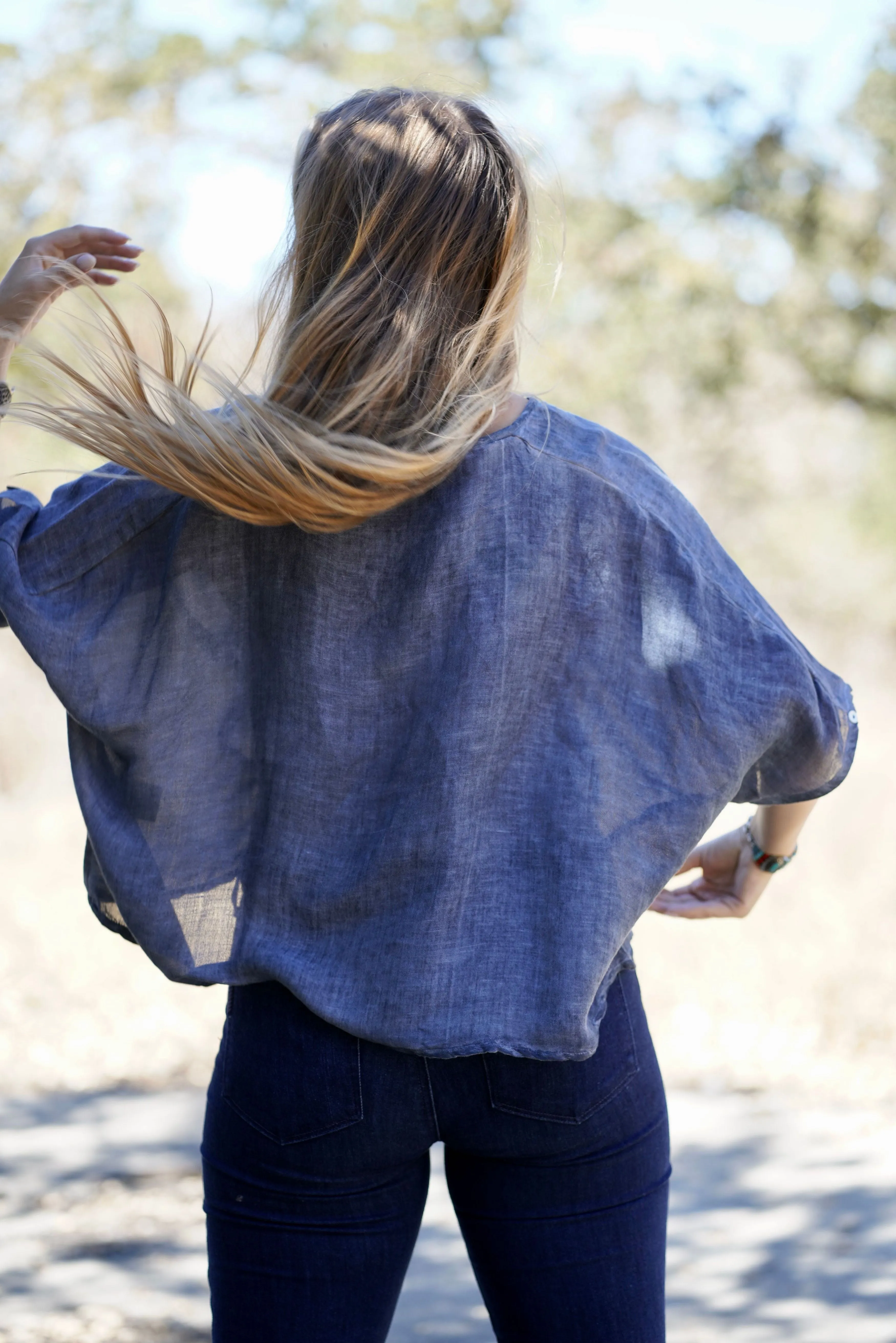 Everly Linen Blouse Denim