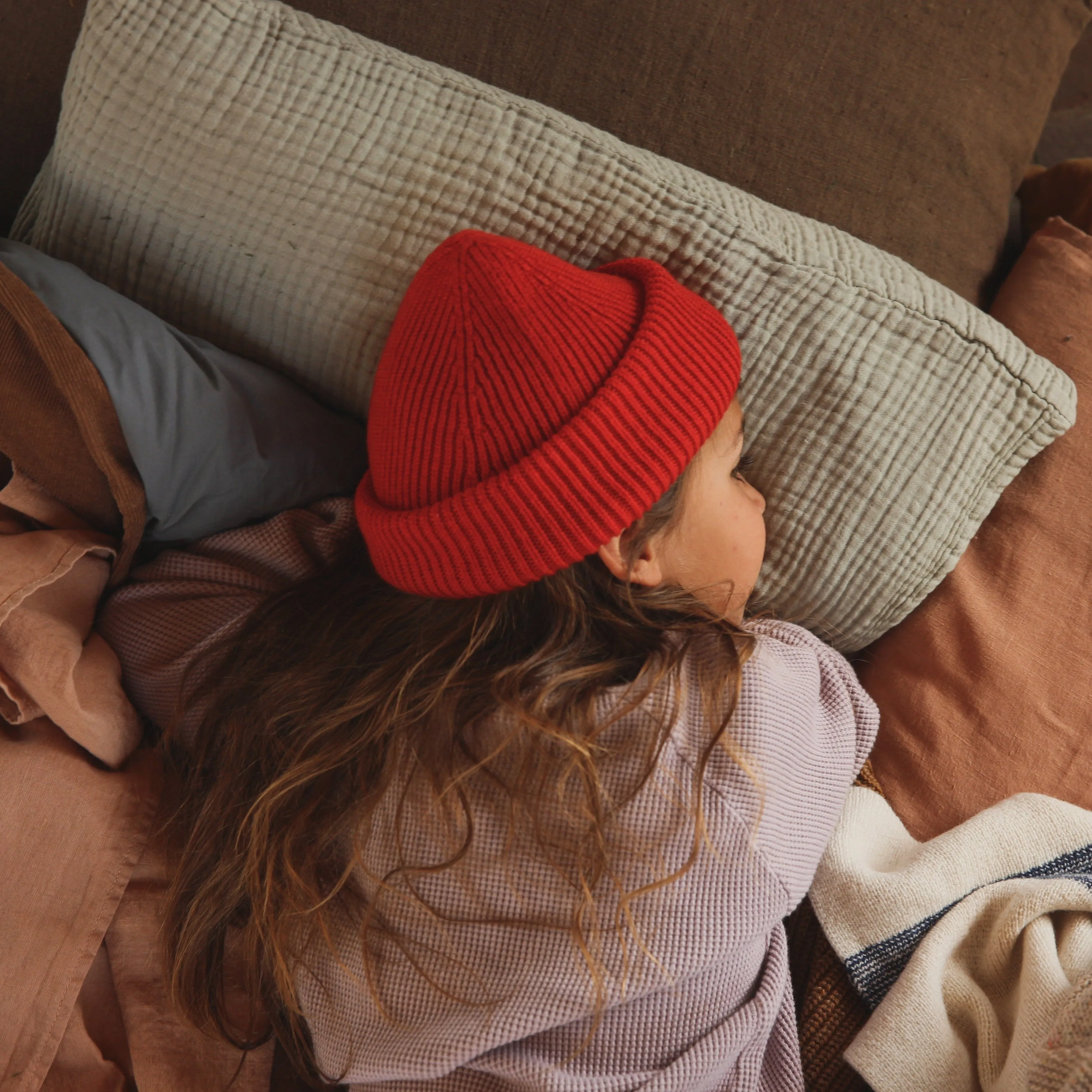 Fonzie Merino Wool Beanie (Red)