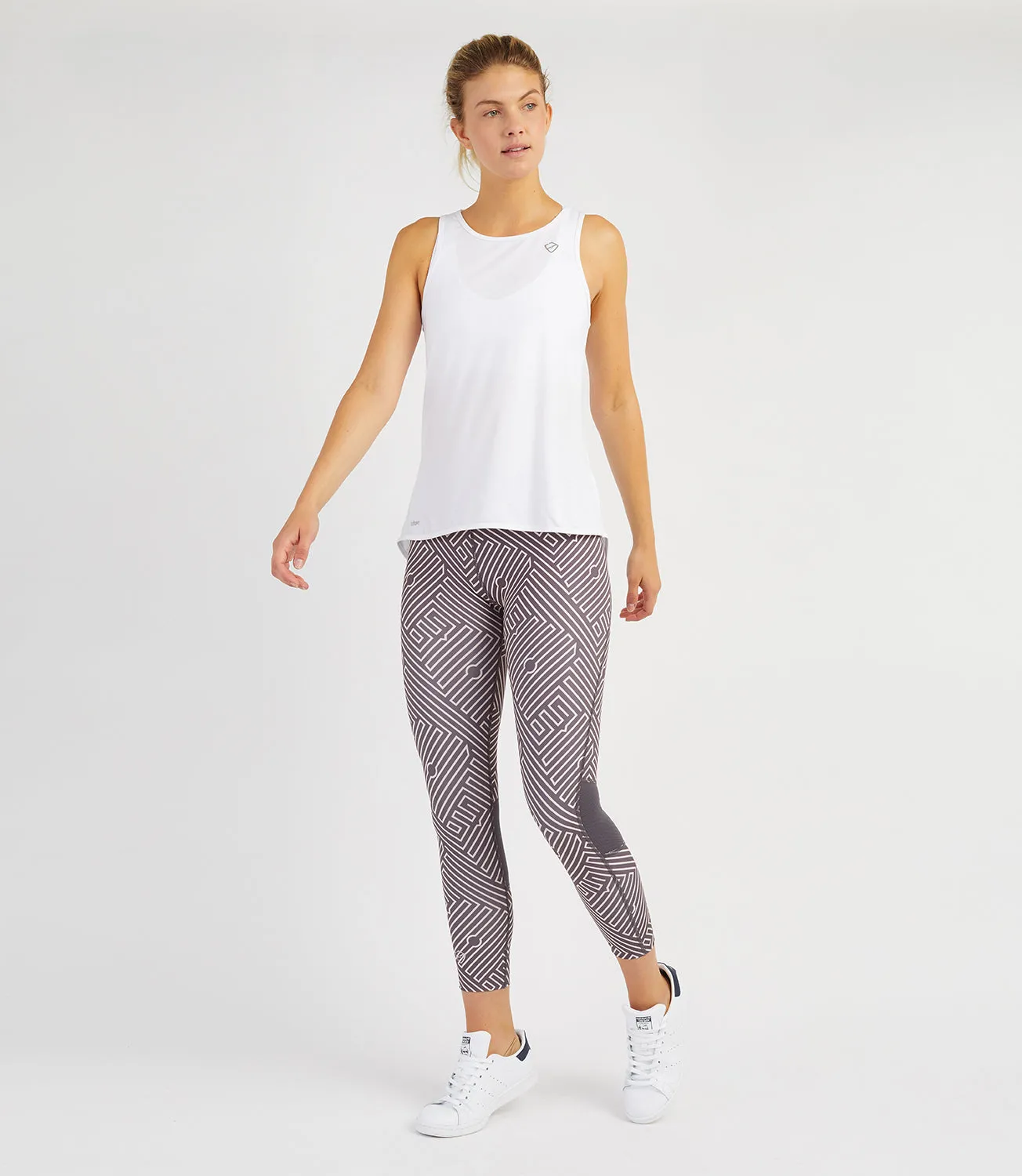 Louise 7/8 Leggings- Anthracite/Pale Rose Print