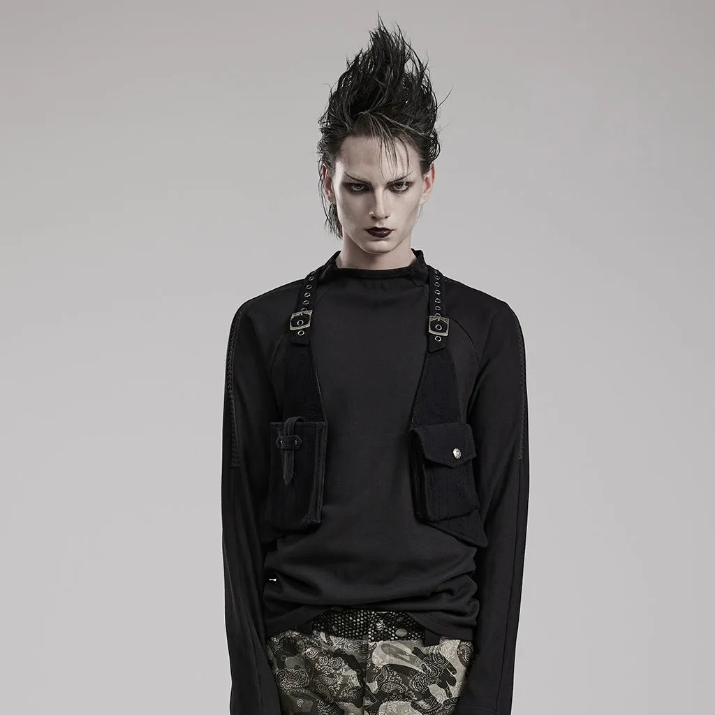 Punk Strap Bag Pockets Vest WS-587BDM