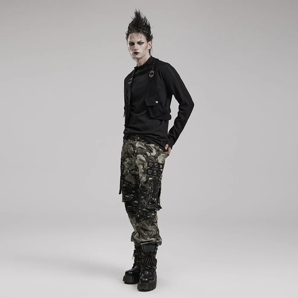Punk Strap Bag Pockets Vest WS-587BDM