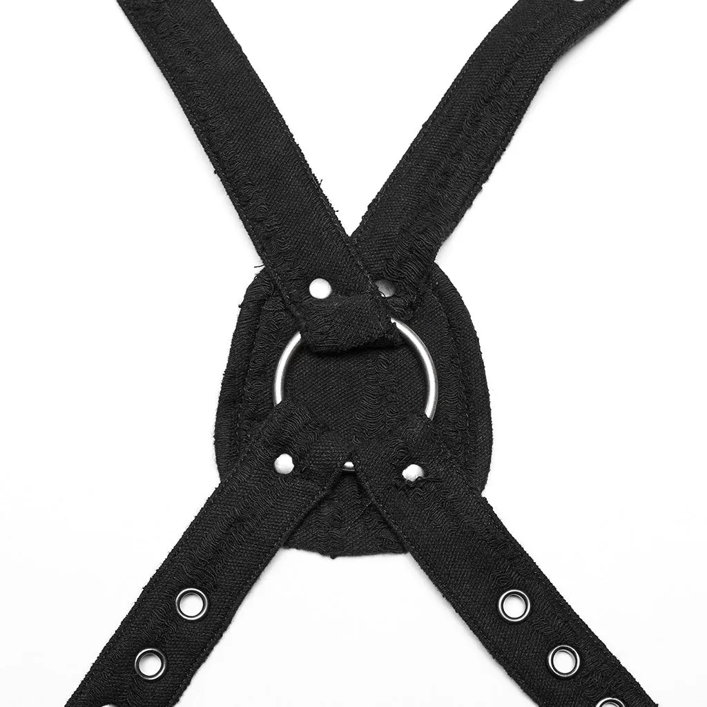 Punk Strap Bag Pockets Vest WS-587BDM