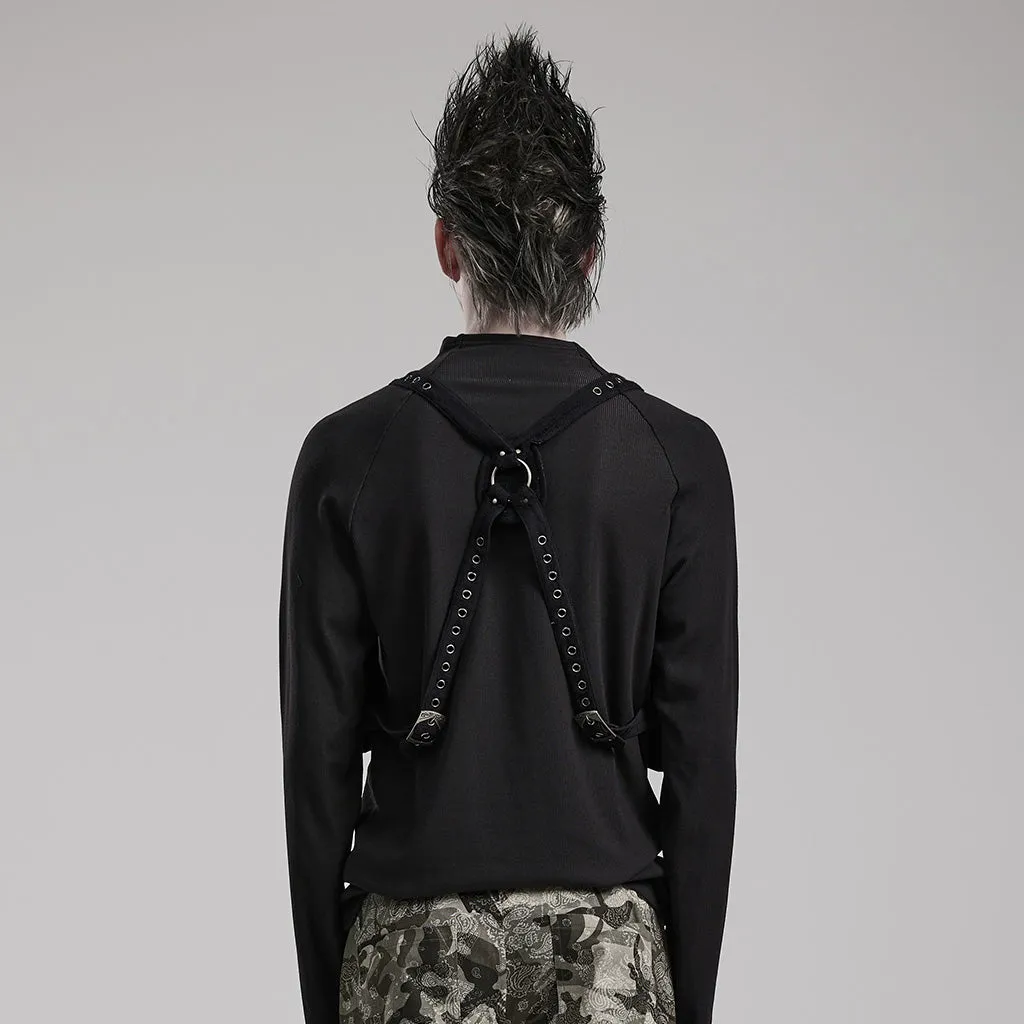 Punk Strap Bag Pockets Vest WS-587BDM