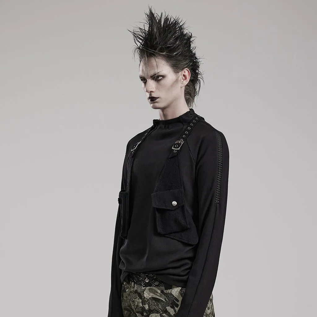 Punk Strap Bag Pockets Vest WS-587BDM