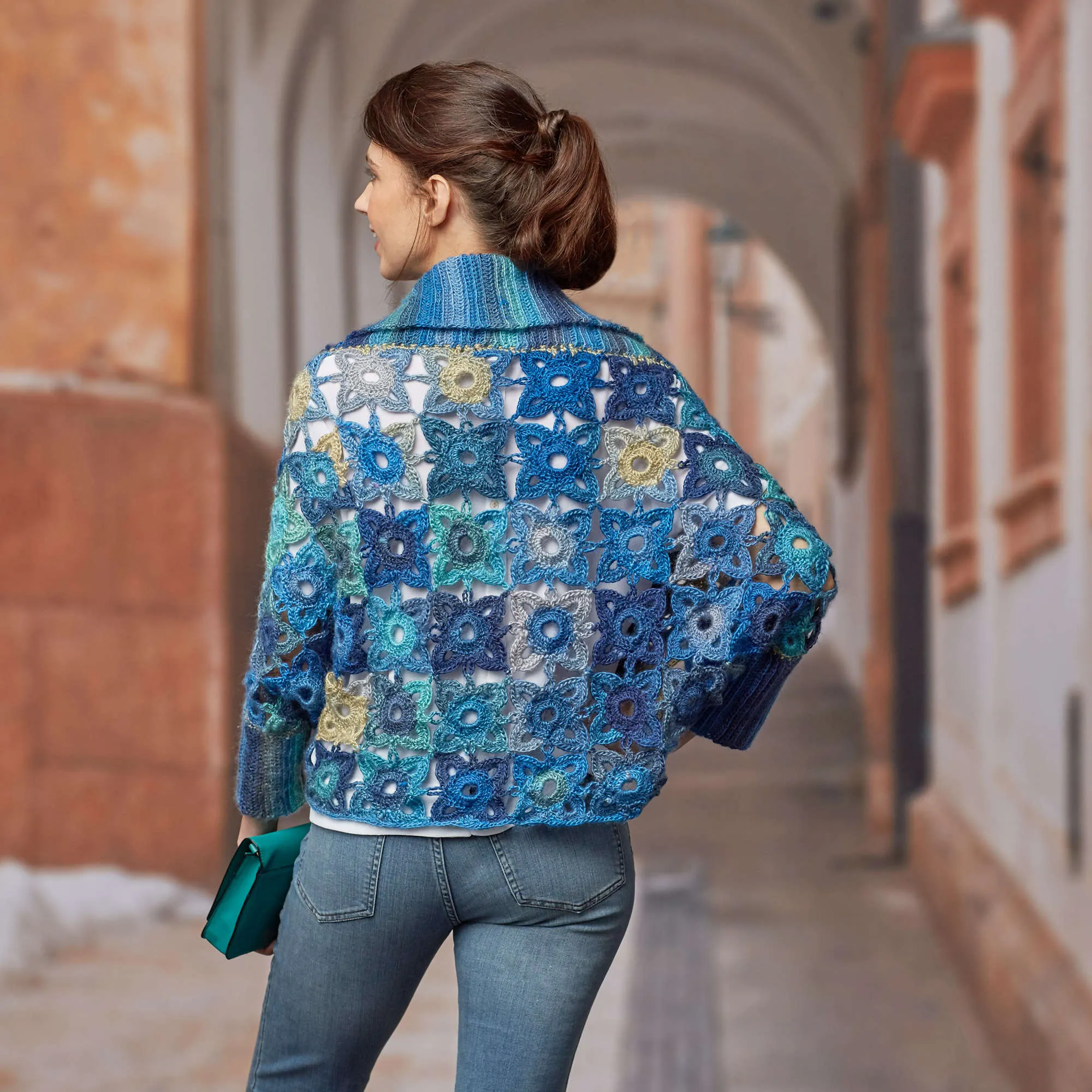 Red Heart Marly's Granny Square Crochet Cardigan