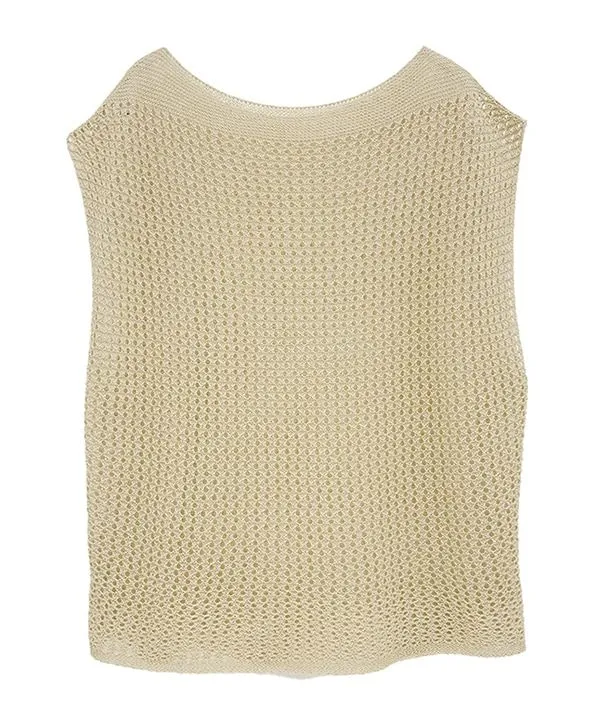 Shiritto Washi Whole Garment Knit Mesh Vest 25S416