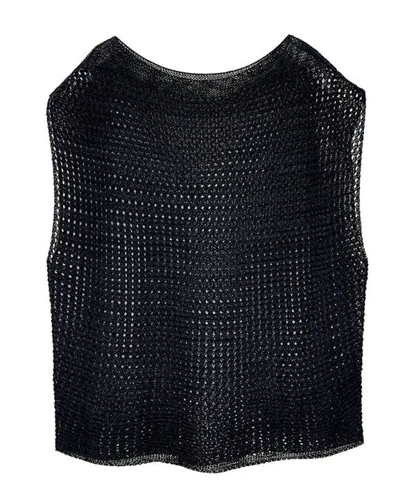 Shiritto Washi Whole Garment Knit Mesh Vest 25S416