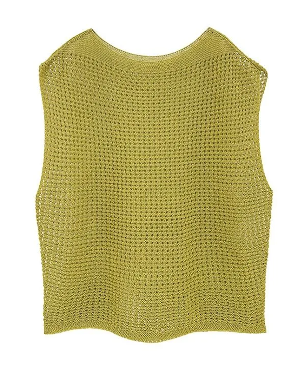 Shiritto Washi Whole Garment Knit Mesh Vest 25S416