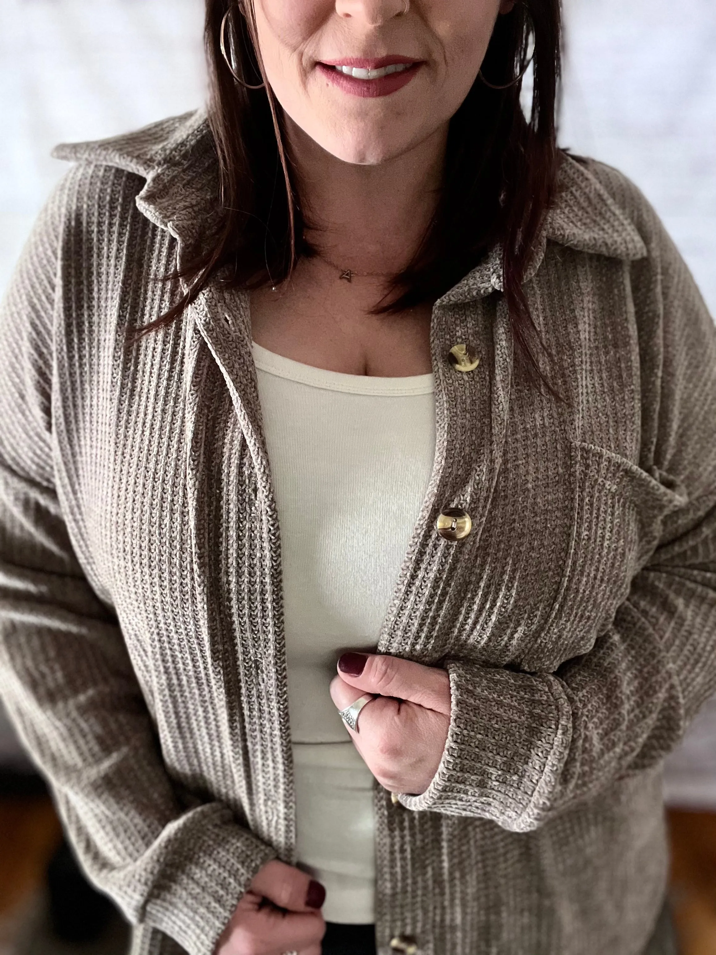 waffle knit | oversized women's shacket