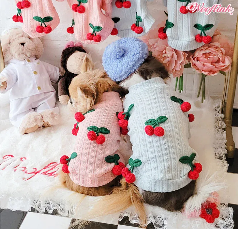 Wooflink Cherry Knit Cardigan - Blue